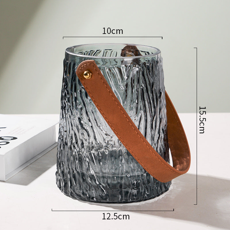 Decorative Textured Glass Ice Bucket