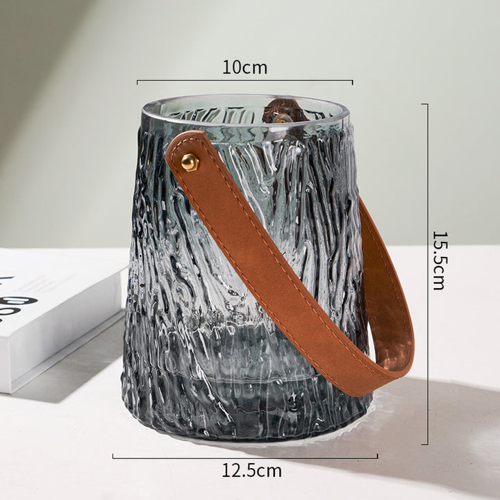 Decorative Textured Glass Ice Bucket