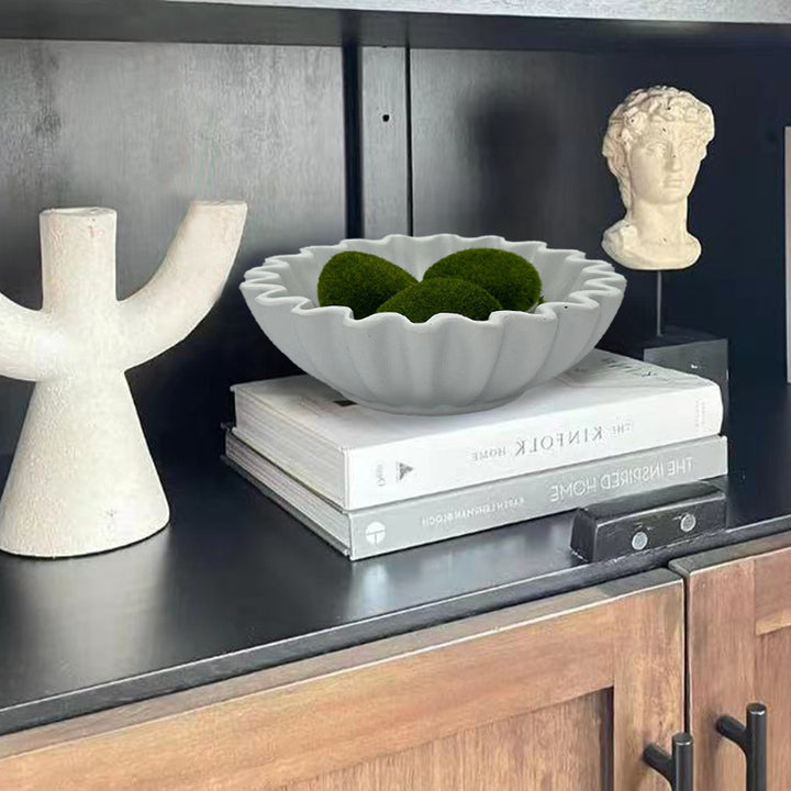 Decorative serving bowl with wave design