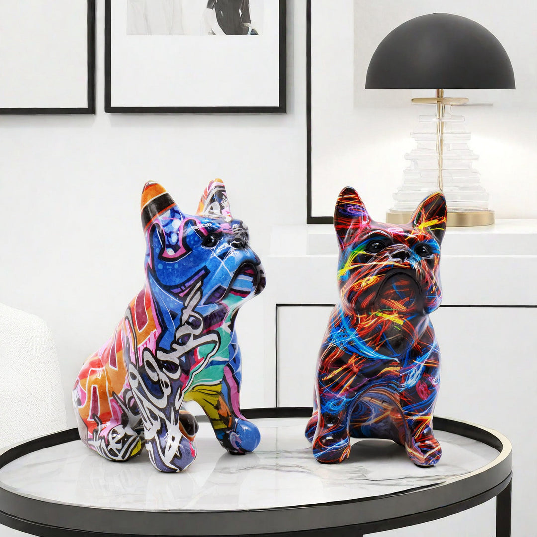 Creative bulldog figure made of hand-painted resin
