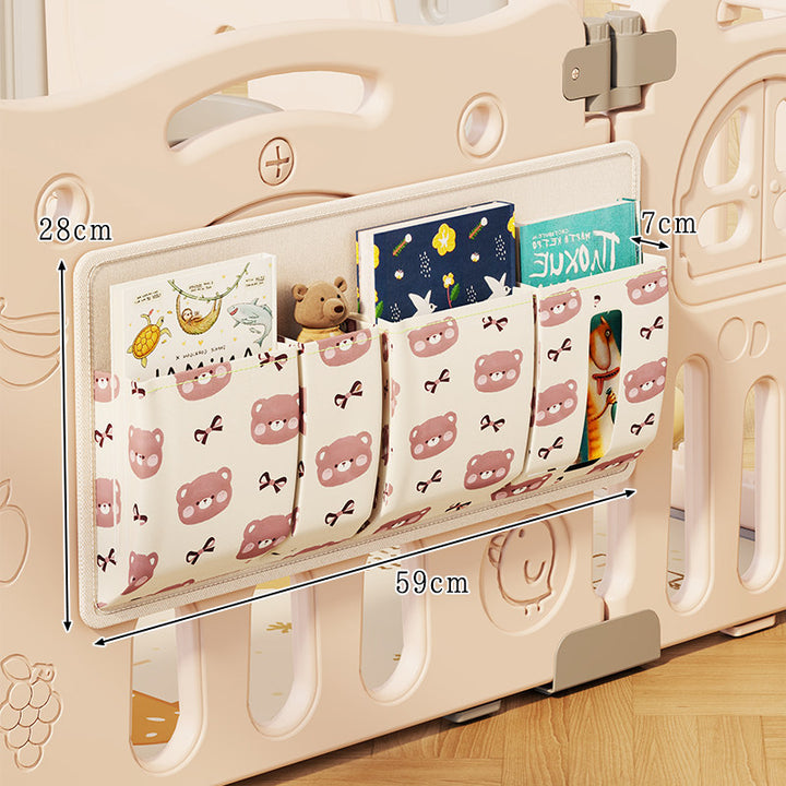Playpen Door Hanging Multi-Pocket Storage Organizer for Nursery and Kids