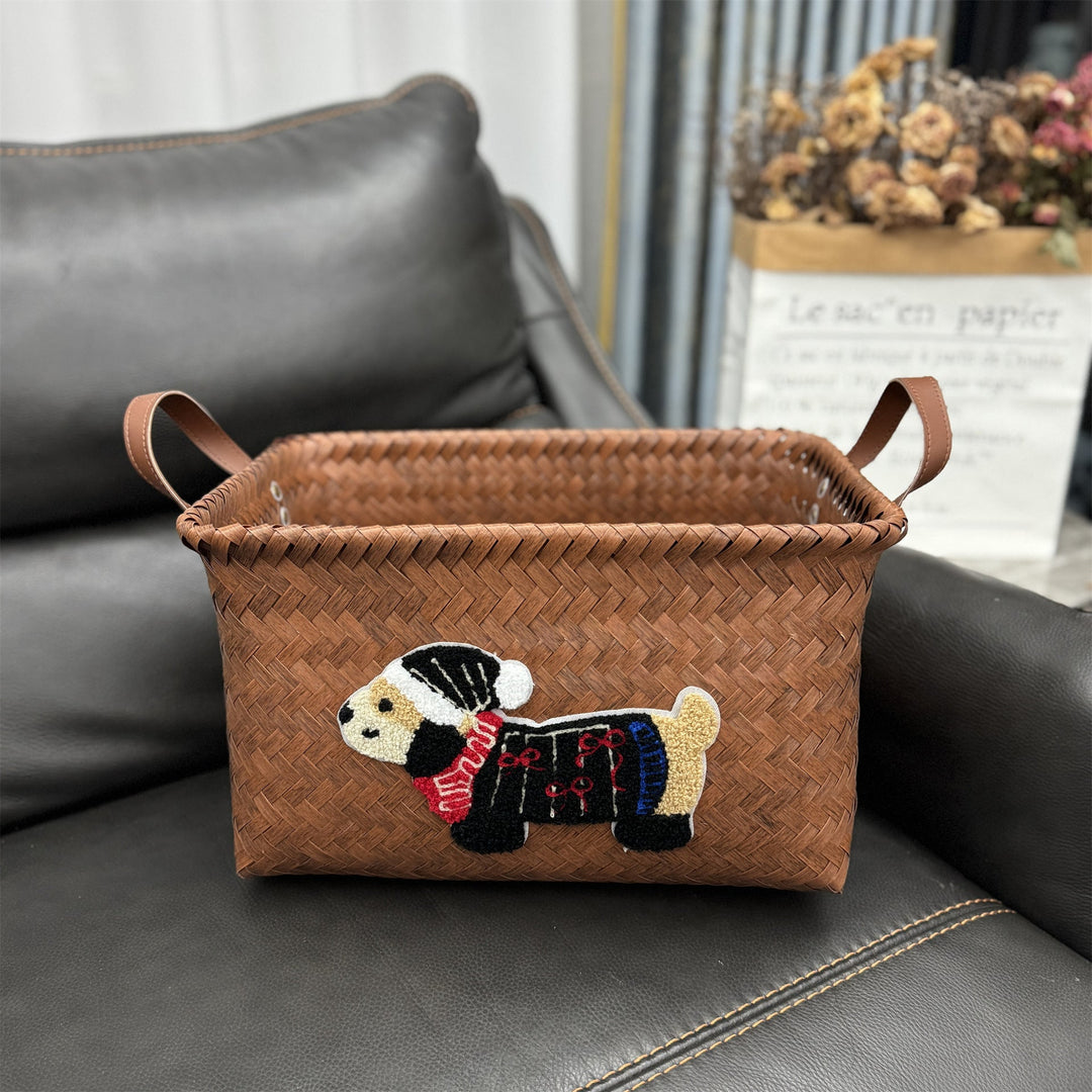 Woven storage basket