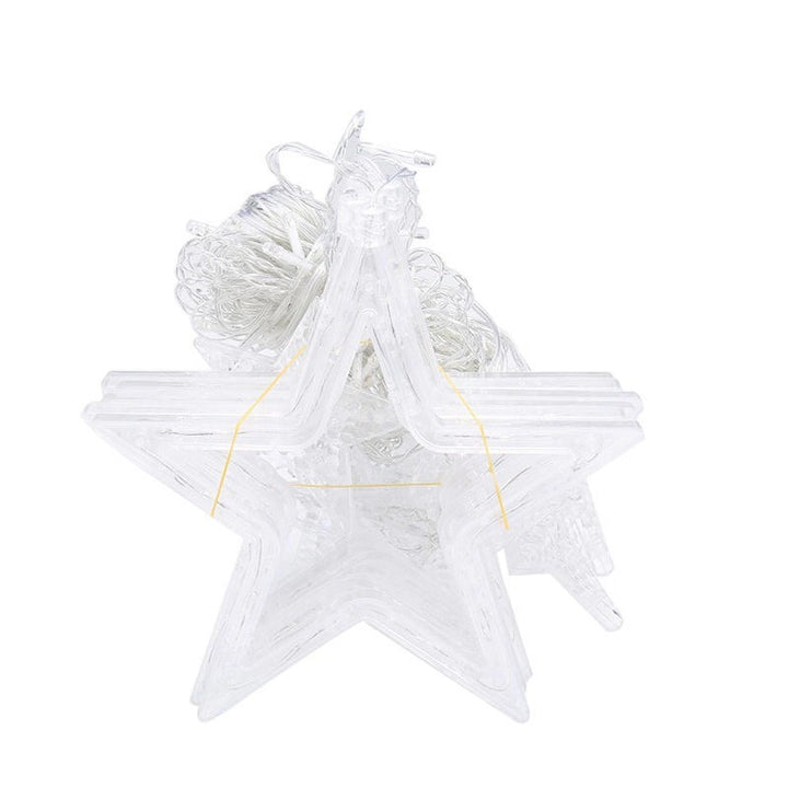 LED Acrylic Hanging Christmas Curtain Light Set with Reindeer Tree Bell and Star Ornaments