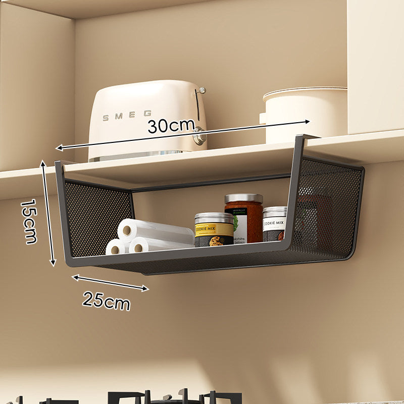 Under-Shelf Sliding Wire Storage Basket with Quick-Clip Mounts