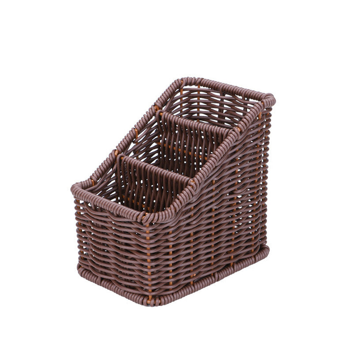 Multi-Compartment Woven Organizer Basket