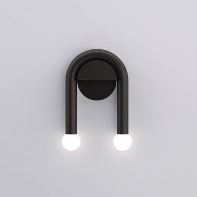 U-shaped dual globe wall lamp
