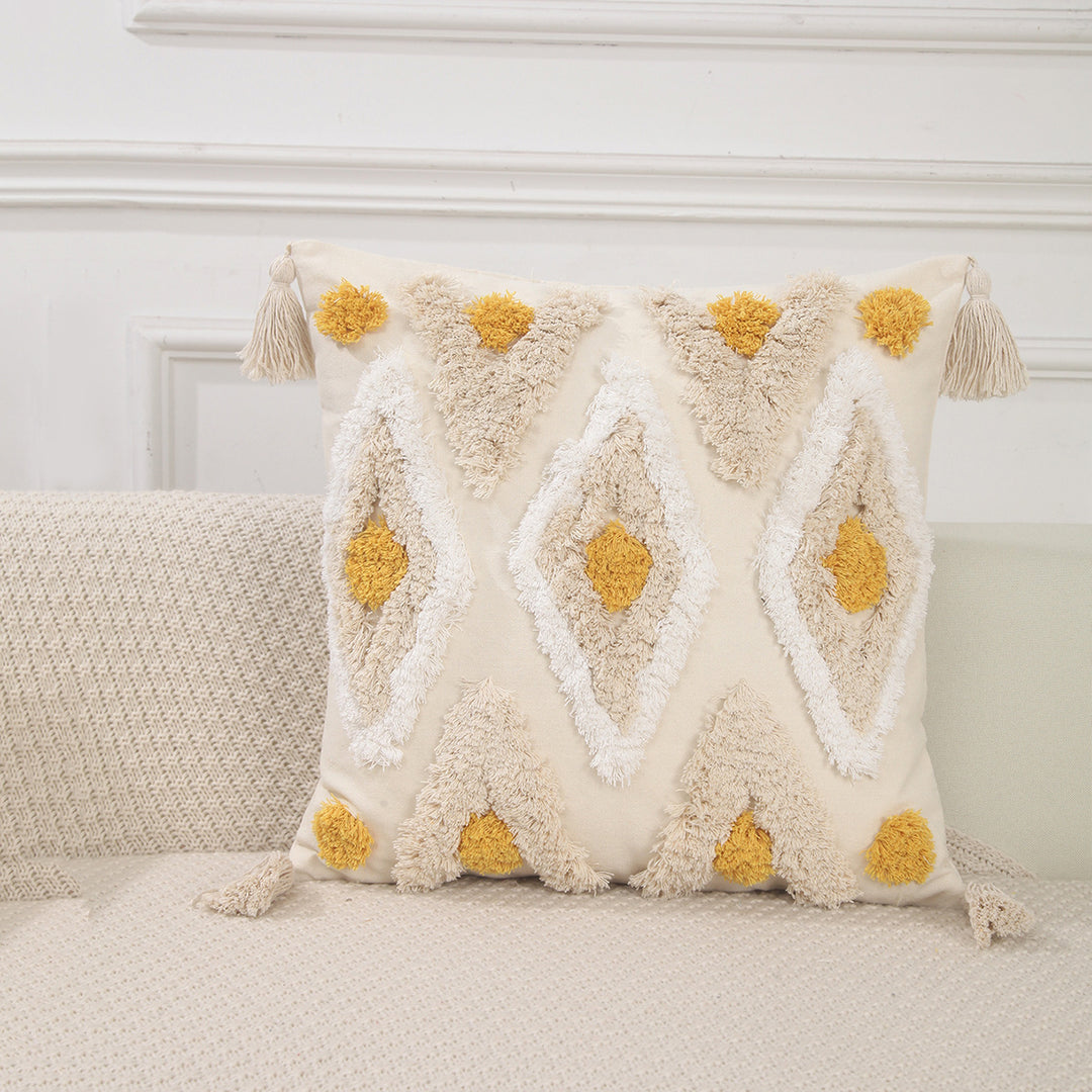 Geometric Patterned Macrame Cushion