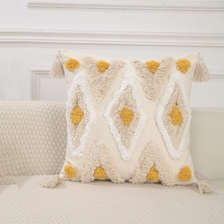 Geometric Patterned Macrame Cushion