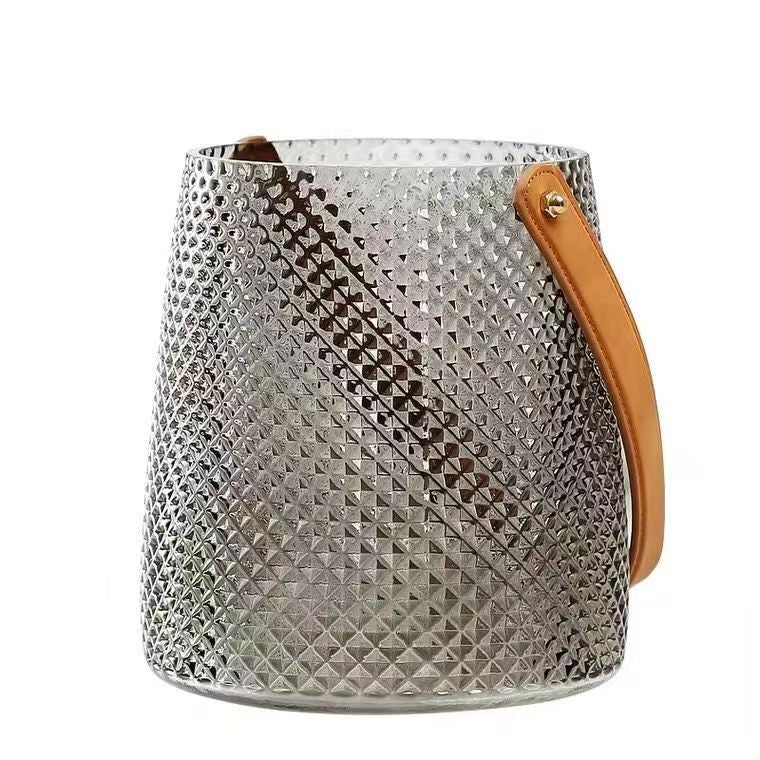 Decorative Textured Glass Ice Bucket
