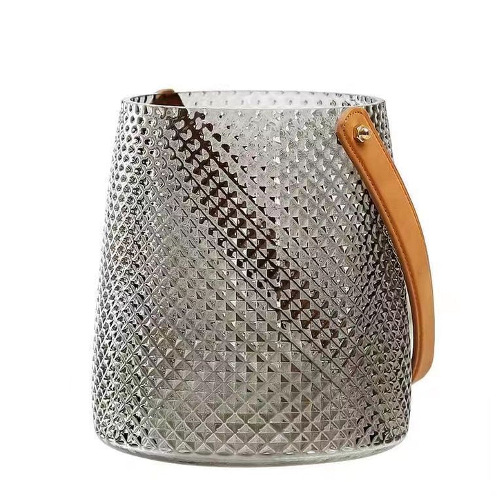 Decorative Textured Glass Ice Bucket