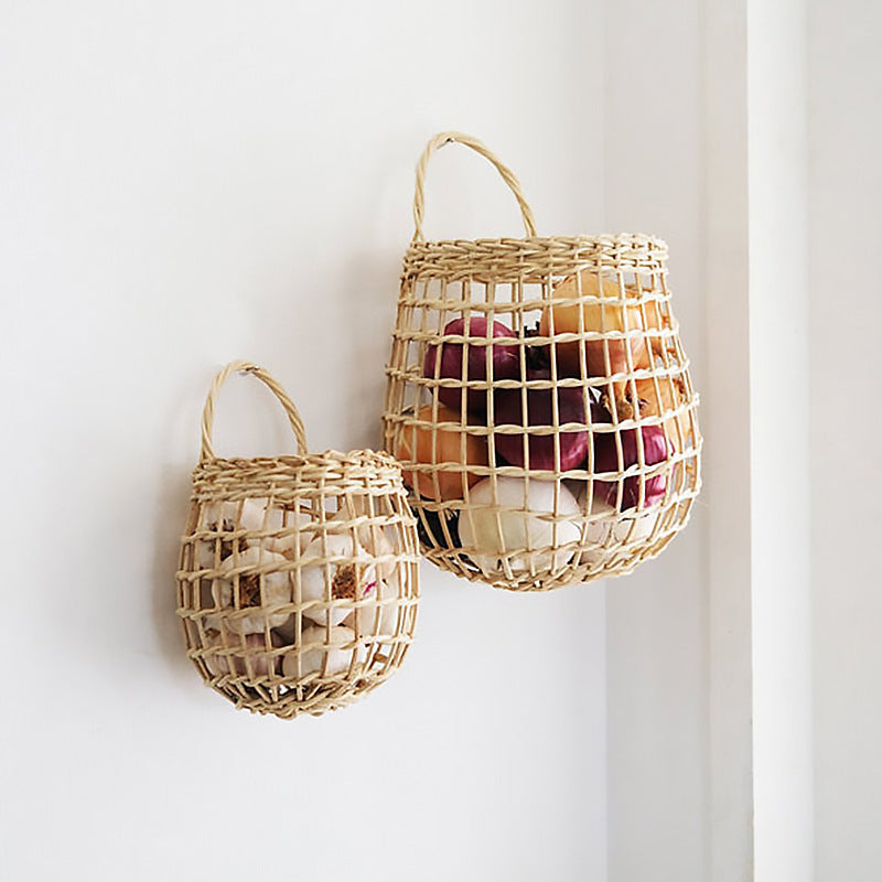 Handmade storage basket made of natural material