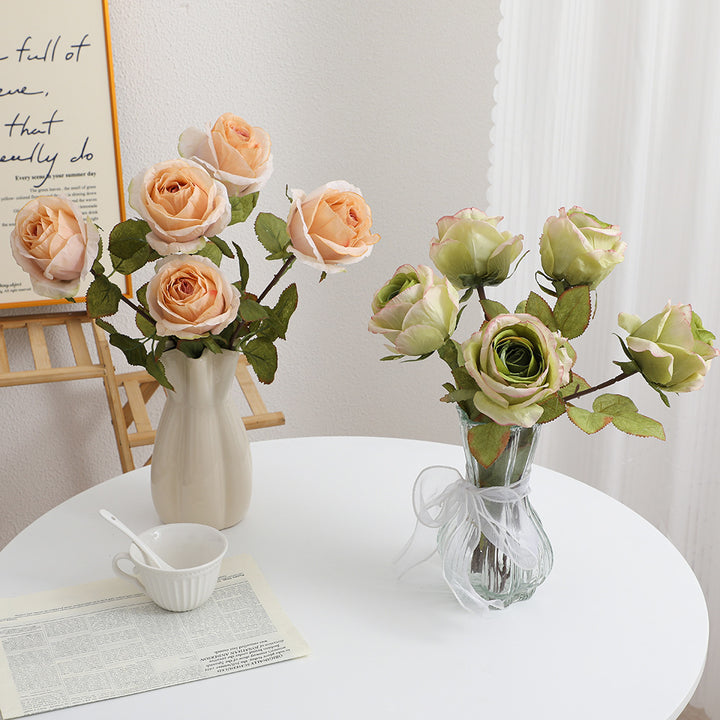 Artificial Silk Rose with Filigree Flowers