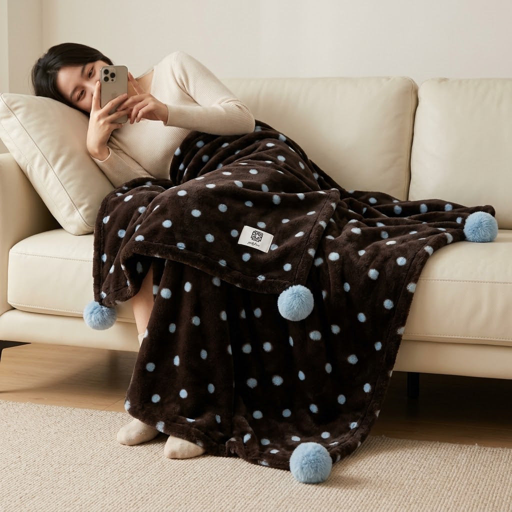 Soft Plush Dot Pattern Blanket