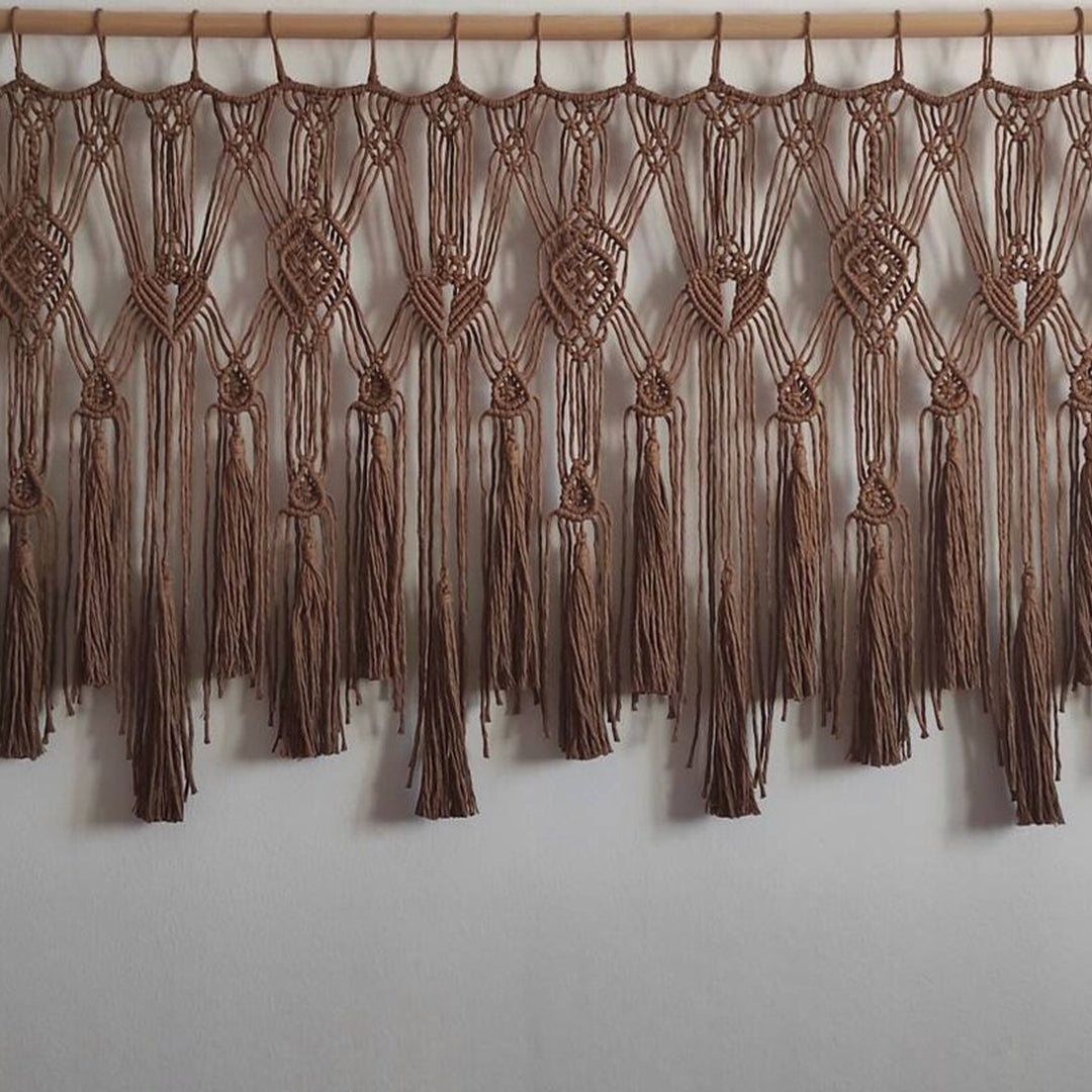 Macrame Curtain with Decorative Fringe