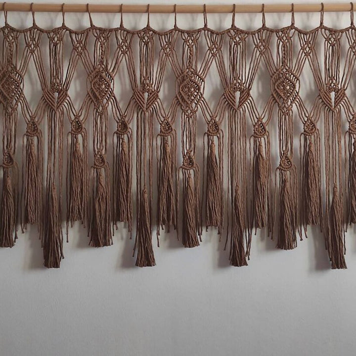 Macrame Curtain with Decorative Fringe