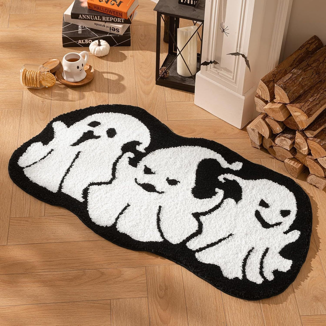 Halloween-Themed Decorative Spider Web Mat for Home