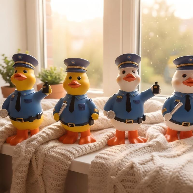 Funny police duck figure