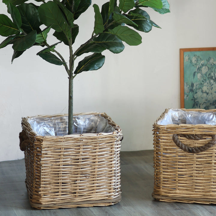 Storage basket with handcrafted details