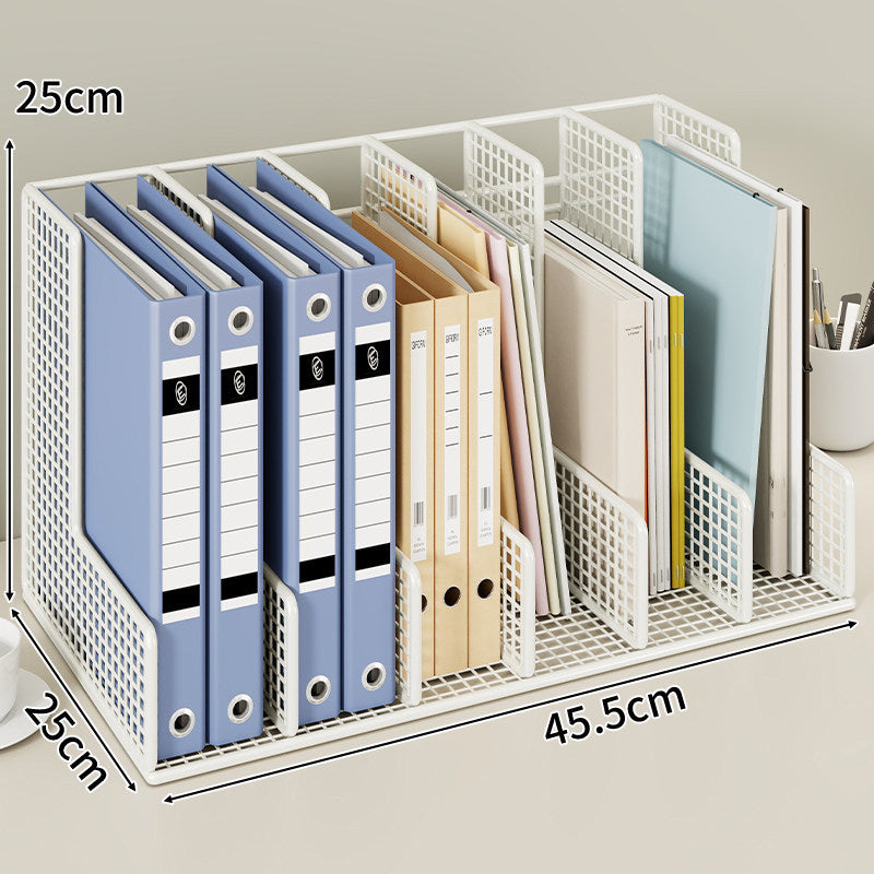 Modular Mesh Desktop File and Binder Organizer with Adjustable Dividers