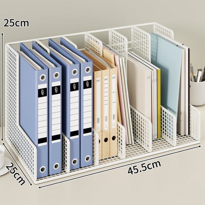 Modular Mesh Desktop File and Binder Organizer with Adjustable Dividers
