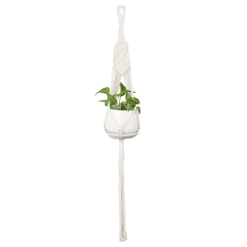 Plant-hanging macrame shelf