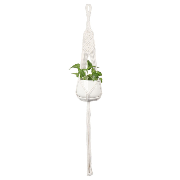 Plant-hanging macrame shelf