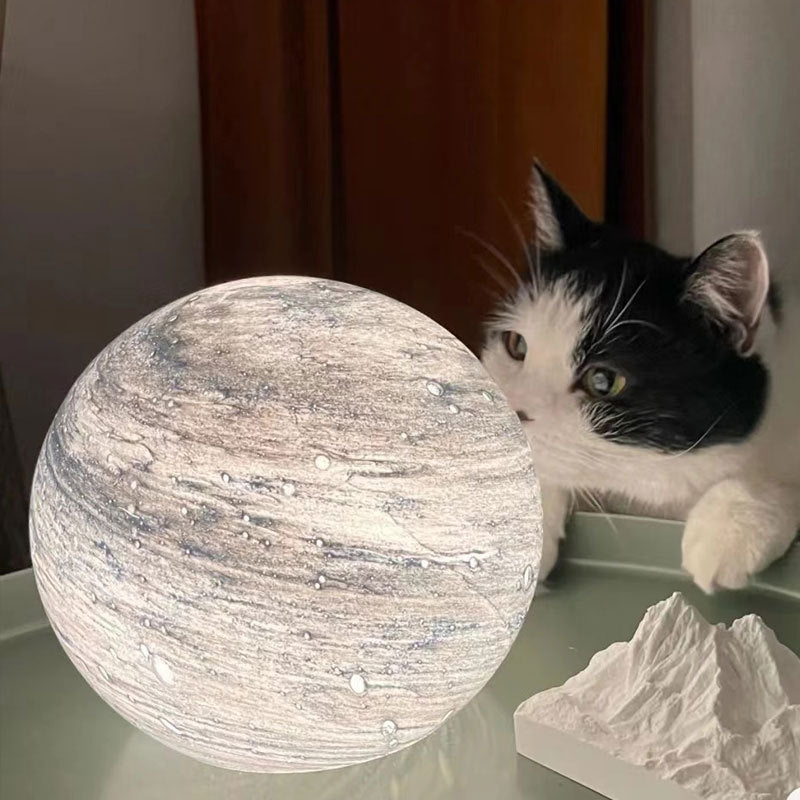 Marble vortex orb LED table lamp