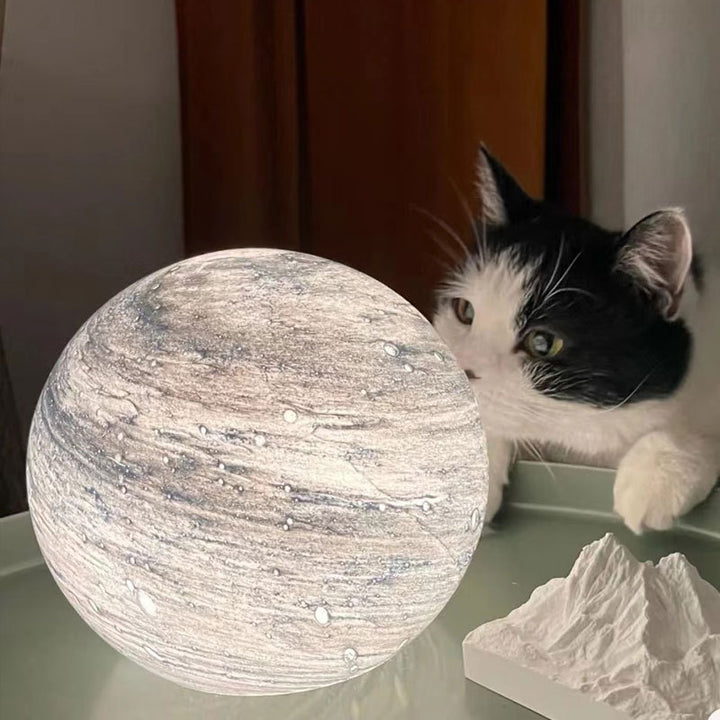 Marble vortex orb LED table lamp