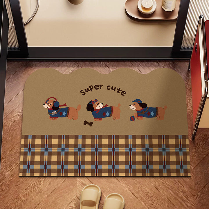 Playful Dog-Themed Floor Mat