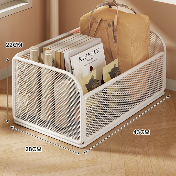 Rolling Mesh Storage Basket with Locking Casters