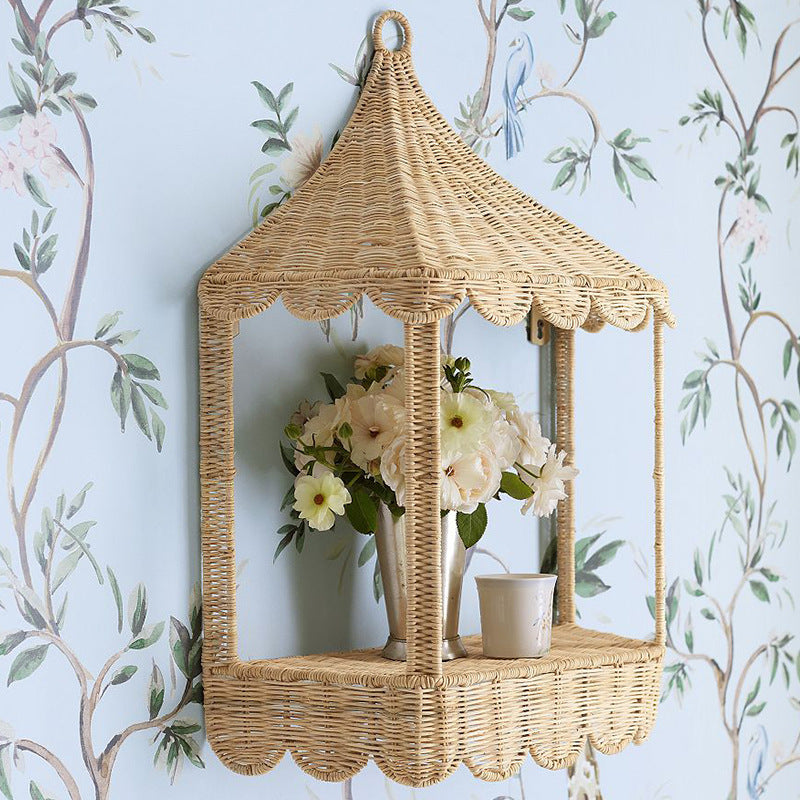 Playful Flower Plate Made of Wicker