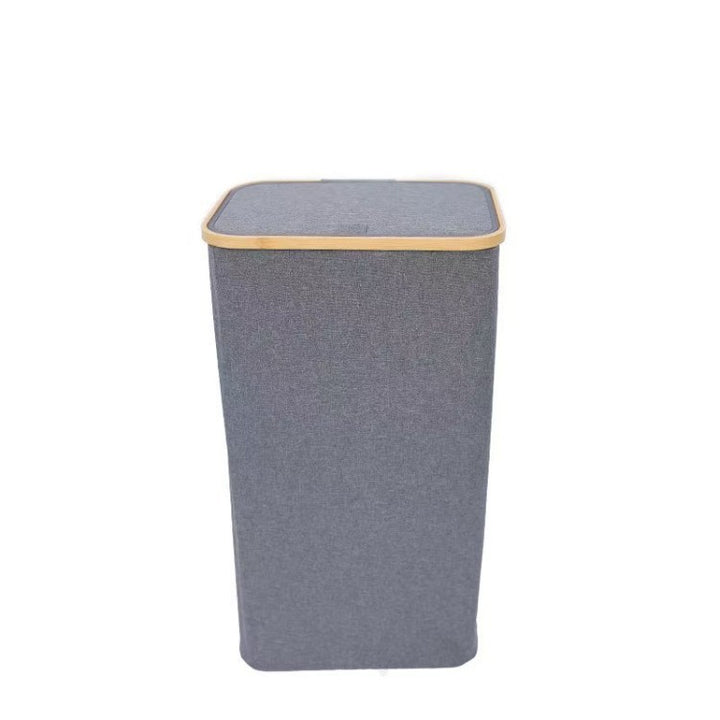 Stylish laundry basket with wooden lid