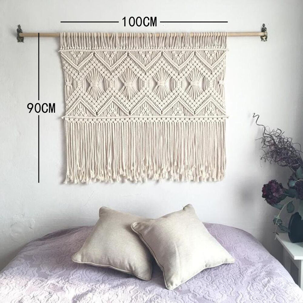 Macrame Wall Tapestry with Elegant Fringe