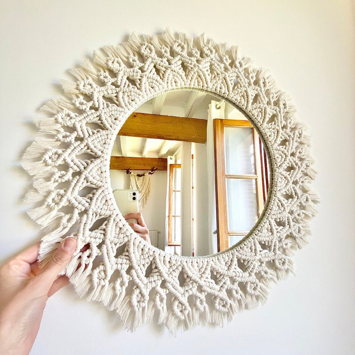 Decorative Macrame Round Wall Mirror