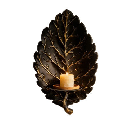 Decorative Leaf Candle Holder Wall Art