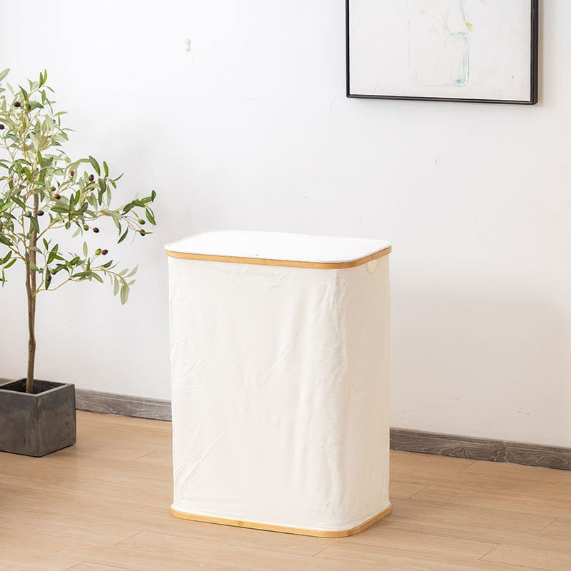High-quality laundry container with practical and modern bamboo lid