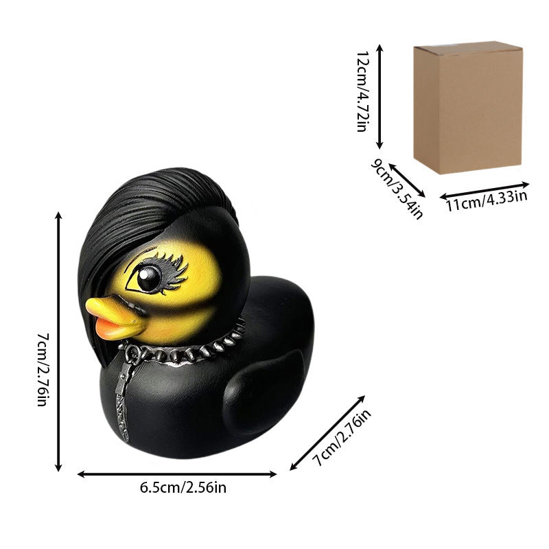 Decorative rubber duck with stylish haircut