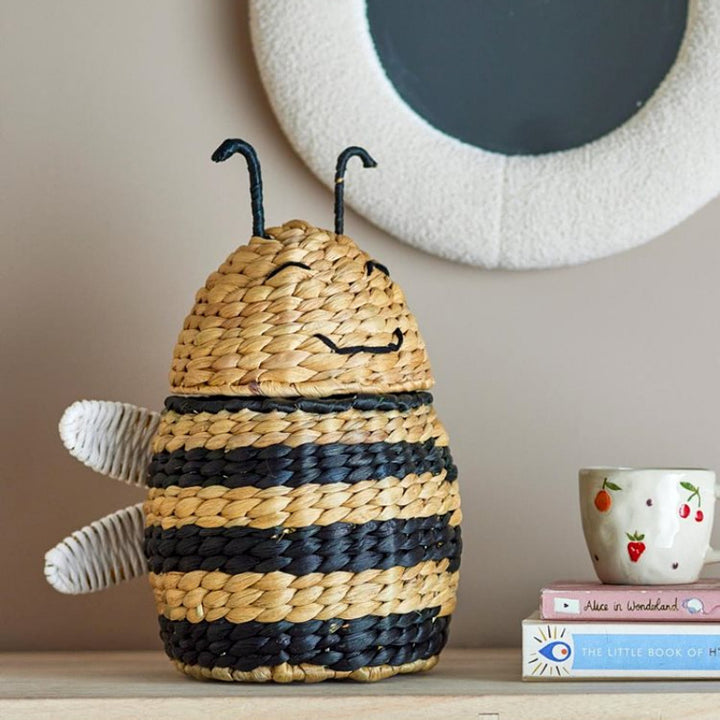 Handcrafted decoration basket made of natural materials