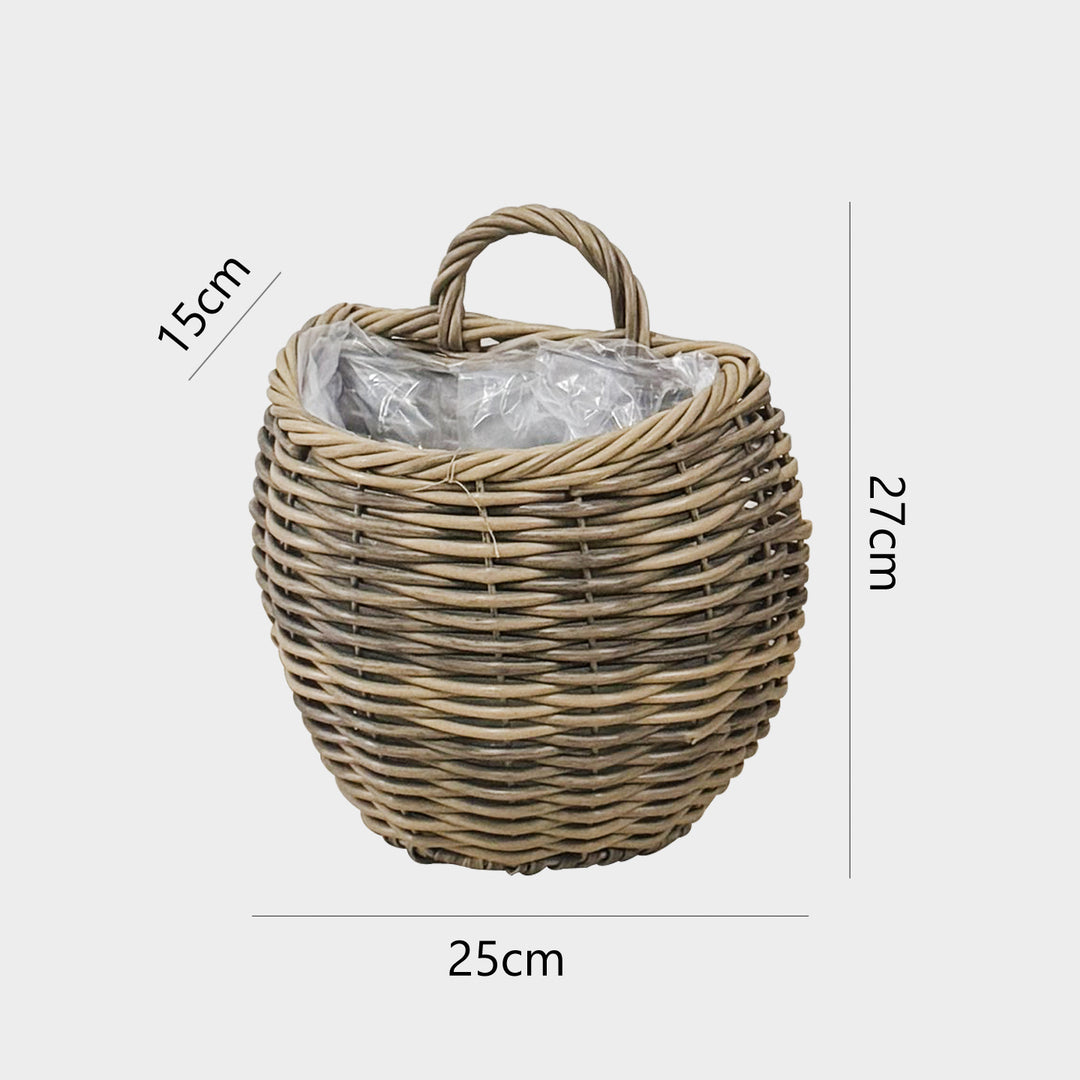 Decorative storage basket with handle