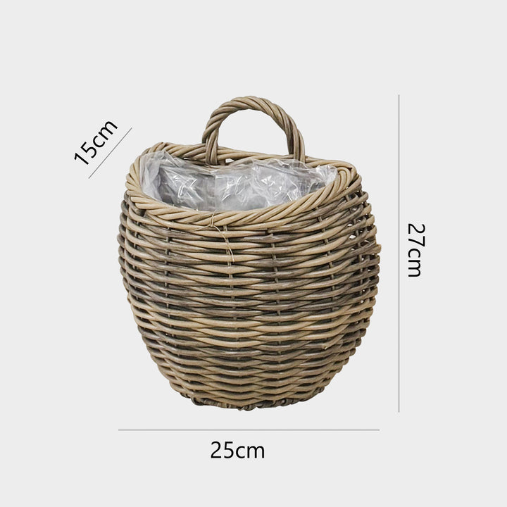 Decorative storage basket with handle
