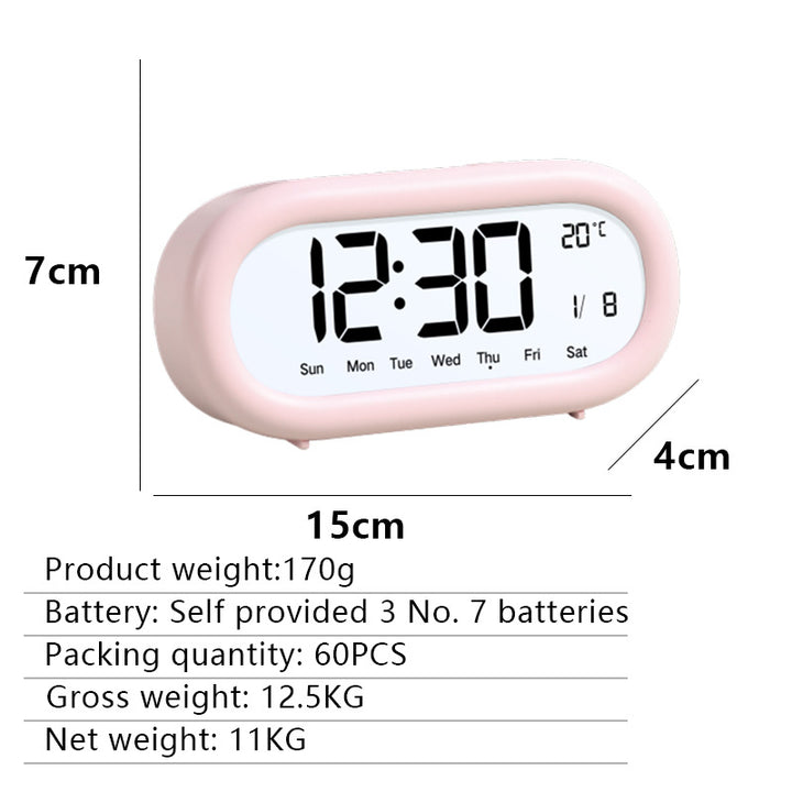 Digital Bedroom Alarm Clock with Temperature Display