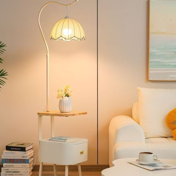Stylish floor lamp with integrated table