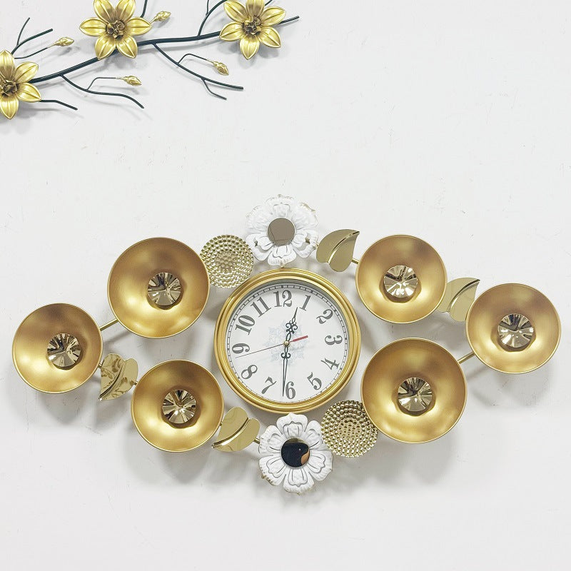 Elegant Decorative Wall Clock with Floral Accents