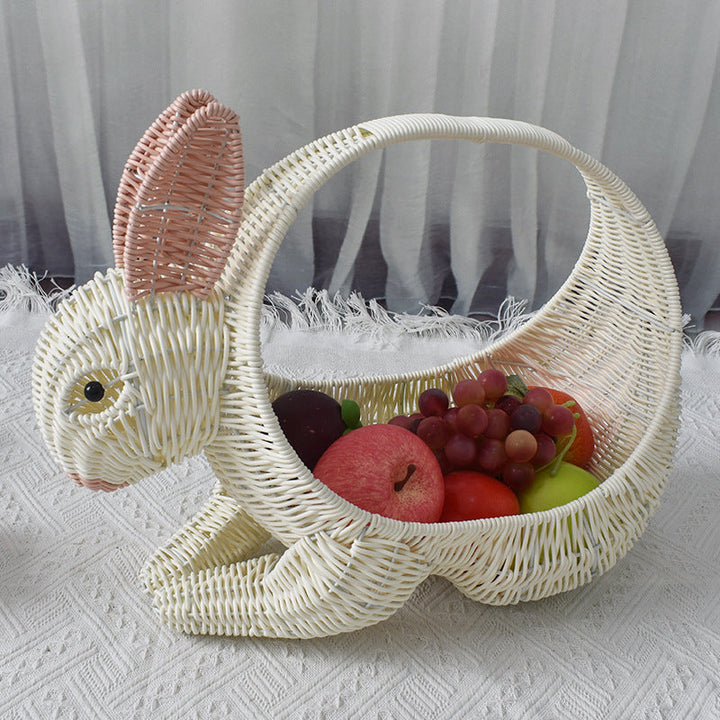 Artistic Rabbit-Shaped Woven Storage Basket