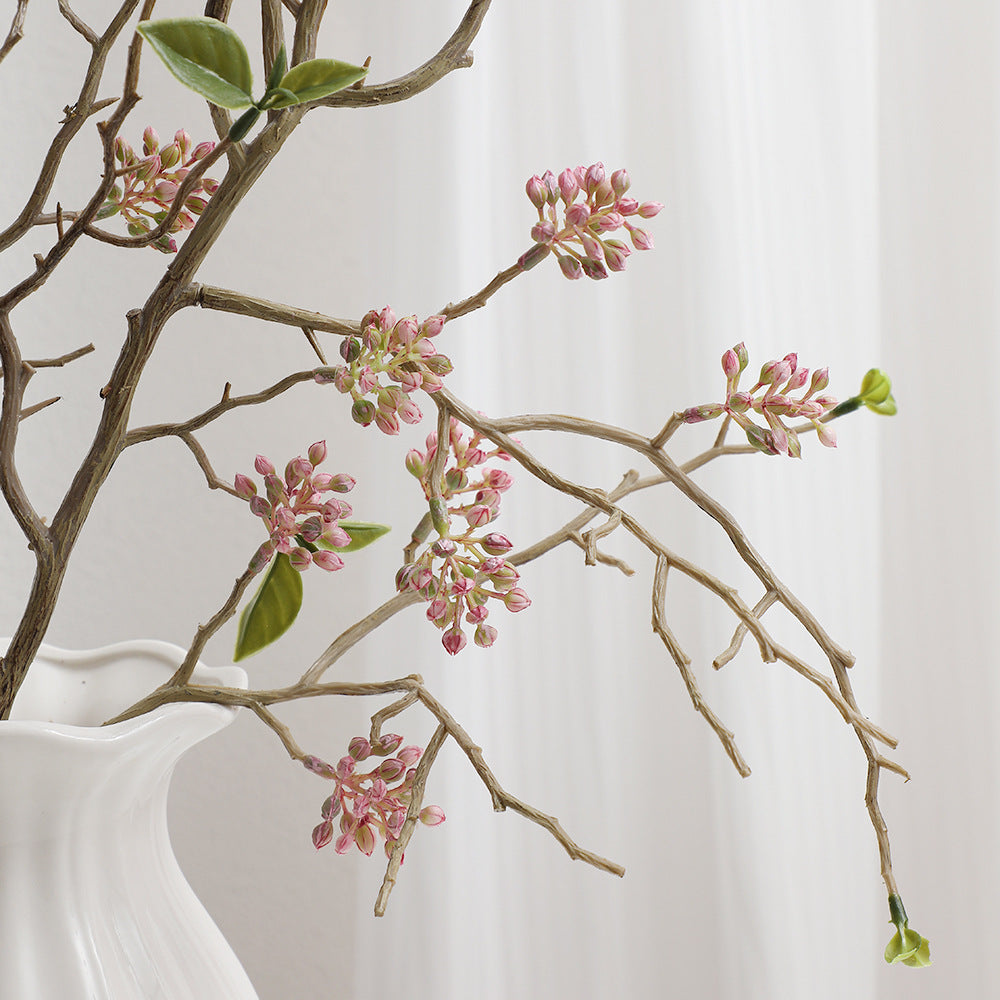 Decorative art branch with lovingly detailed flowers