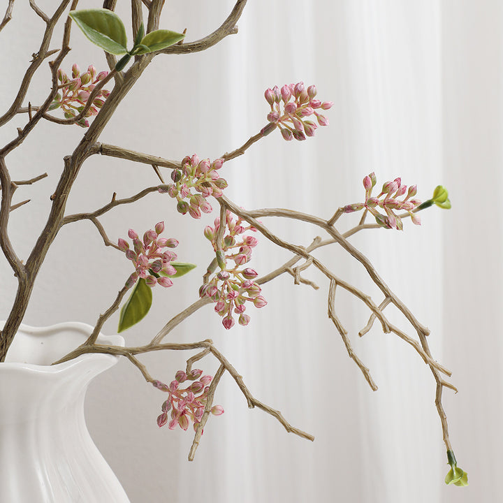 Decorative art branch with lovingly detailed flowers