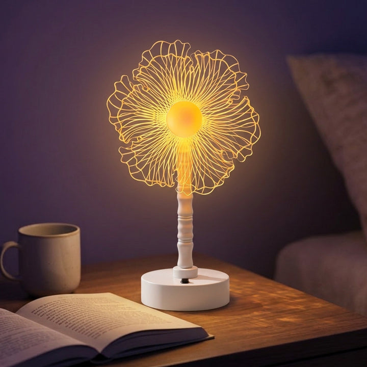 Mandala LED three-dimensional illusion night light table lamp with acrylic flower panel