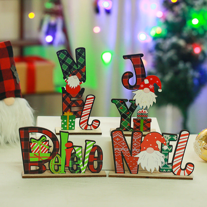 Festive wooden decoration with Christmas motif