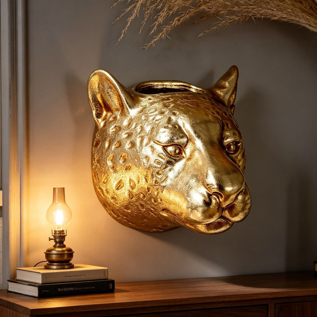 Decorative Leopard Head Planter