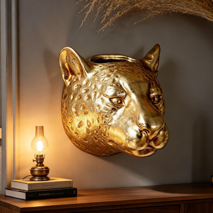 Decorative Leopard Head Planter